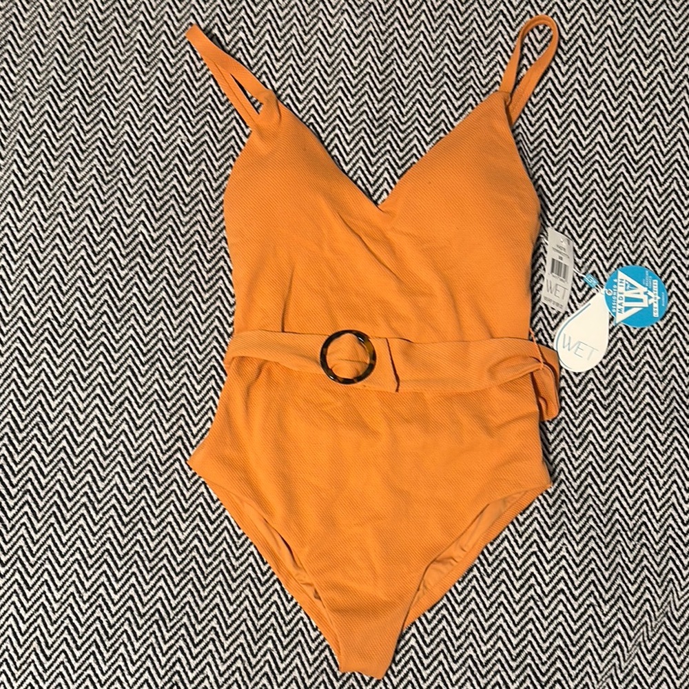 WET Terracotta Belted One-Piece Swimsuit | Sz XS